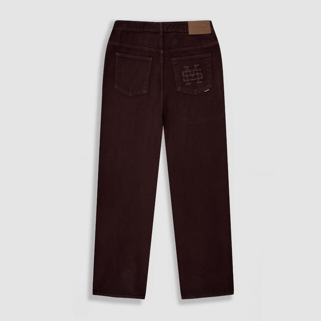 MONOIC RECORDS POCKET STRAIGHT JEANS VINOTINTO