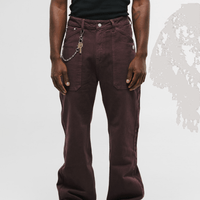 MONOIC RECORDS POCKET STRAIGHT JEANS VINOTINTO