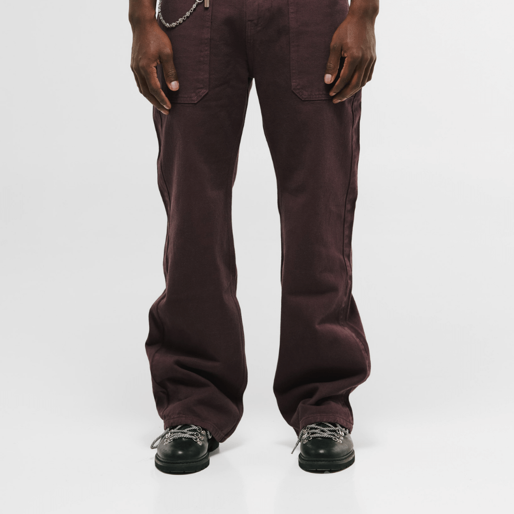 MONOIC RECORDS POCKET STRAIGHT JEANS VINOTINTO