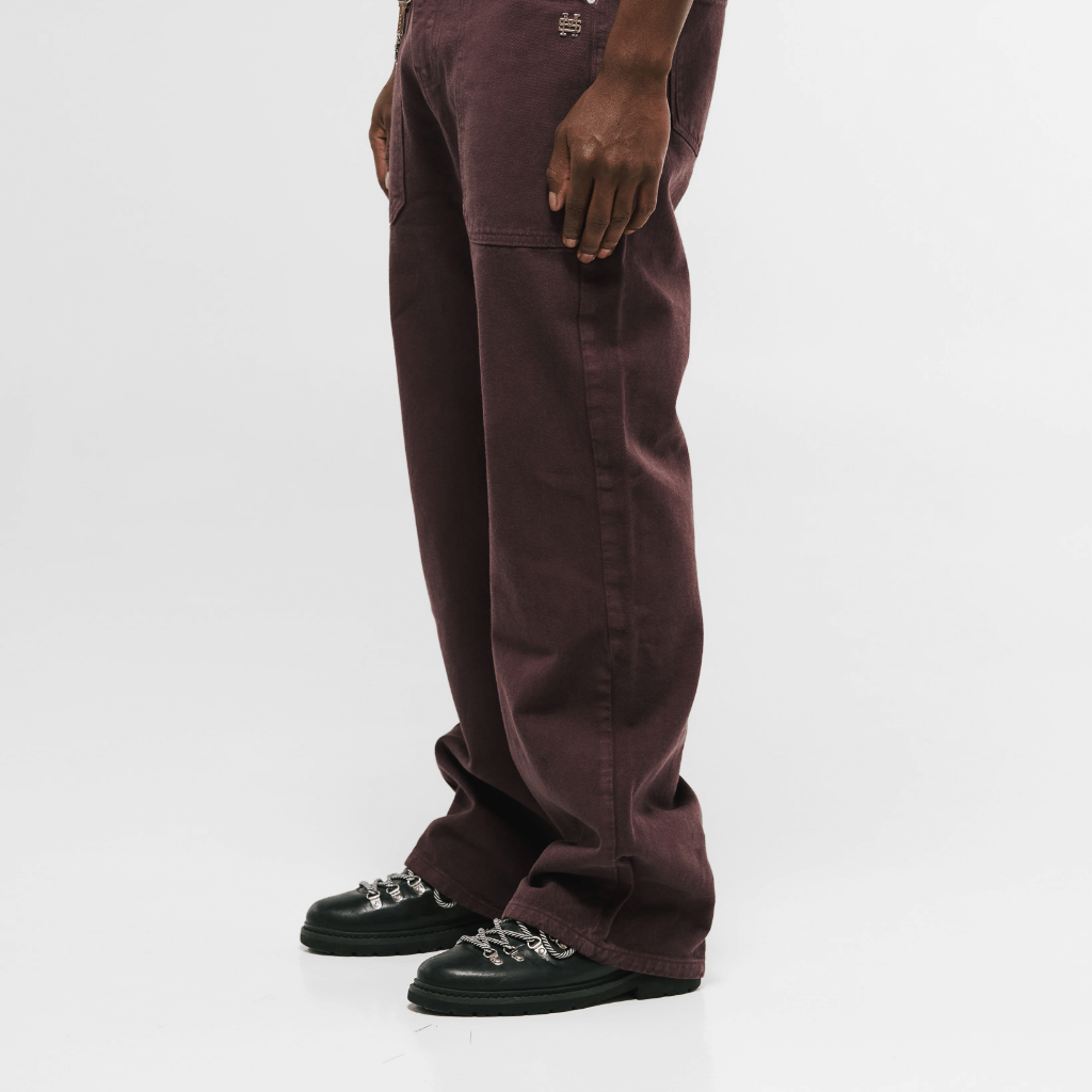 MONOIC RECORDS POCKET STRAIGHT JEANS VINOTINTO