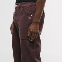 MONOIC RECORDS POCKET STRAIGHT JEANS VINOTINTO