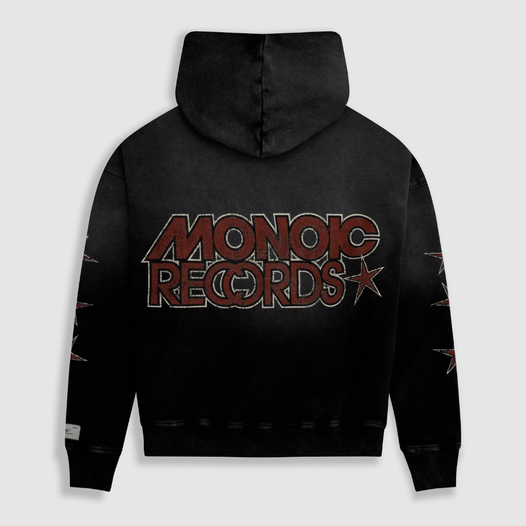 MONOIC RECORDS BUZO DE CIERRE MONOIC NECORDS NEGRO DESGASTADO