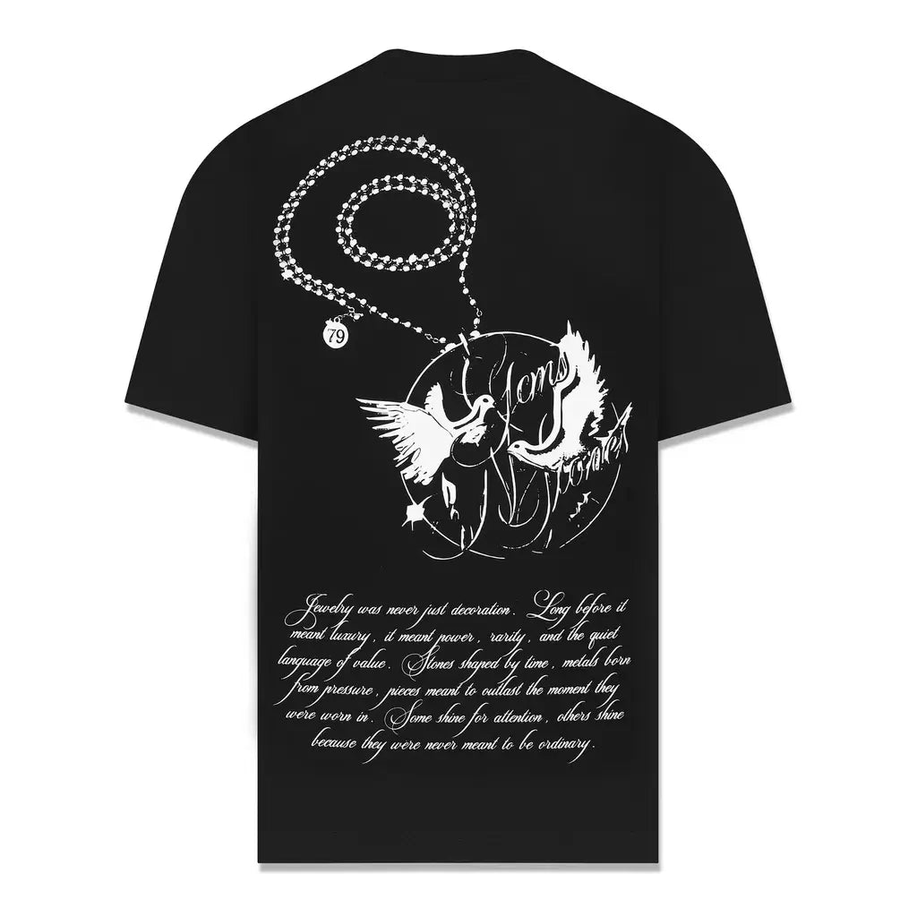 AURUM GEMS & STONES NECKLESS CAMISETA SEMI OVERSIZED NEGRA