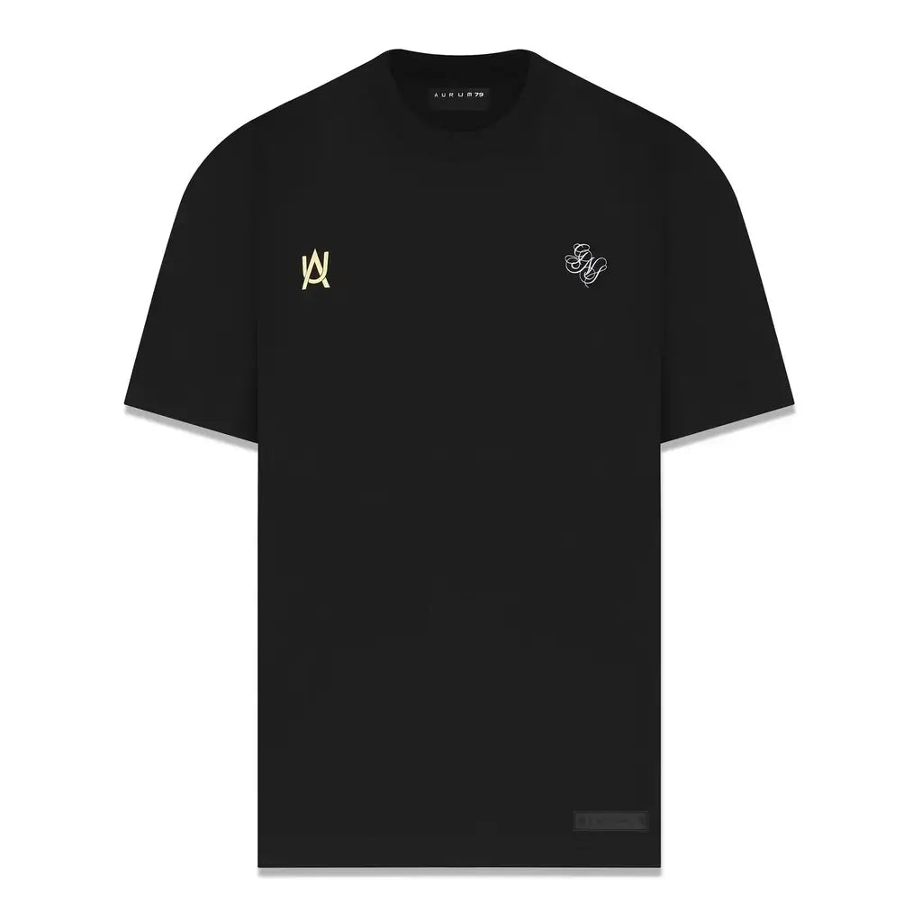 AURUM GEMS & STONES NECKLESS CAMISETA SEMI OVERSIZED NEGRA