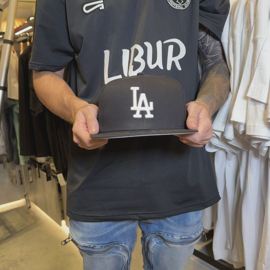 NEW ERA 59FIFTY MLB LA DODGERS GORRA CERRADA NEGRA LOGO BLANCO