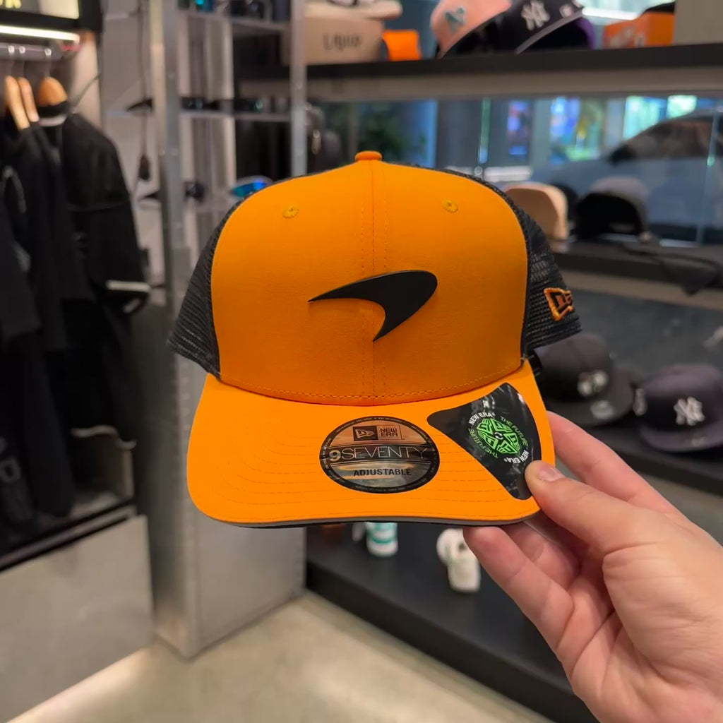 NEW ERA 9SEVENTY FORMULA 1 MCLAREN TEAM CAP GORRA AJUSTABLE CAMIONERA NARANJA