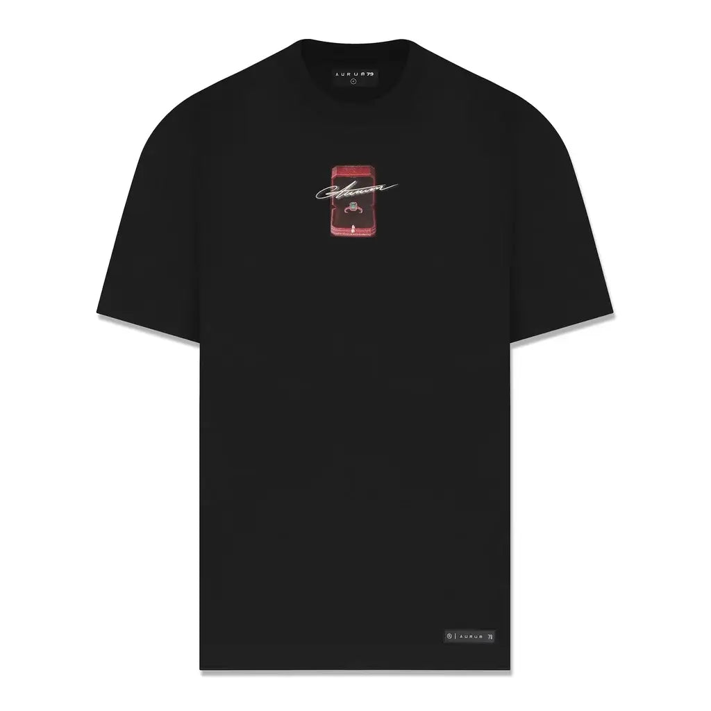 AURUM GEMS & STONES REDBOX CAMISETA SEMI OVERSIZED NEGRA