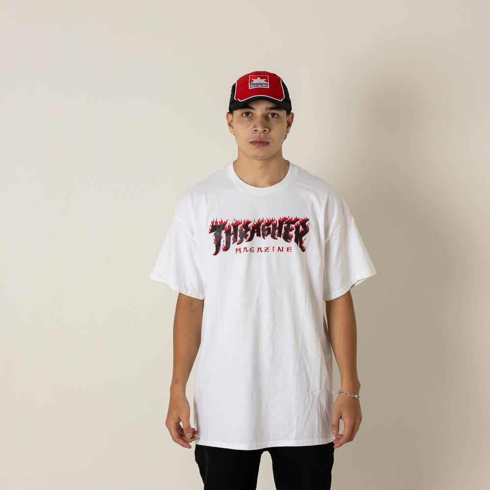 Camiseta thrasher blanca online mujer