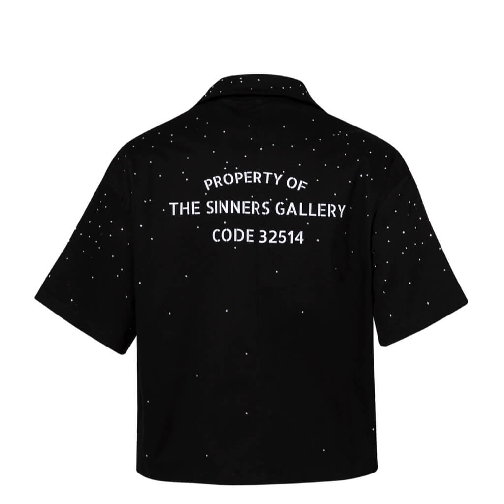SINNERS LA NOCHE CAMISA DE BOTONES NEGRA