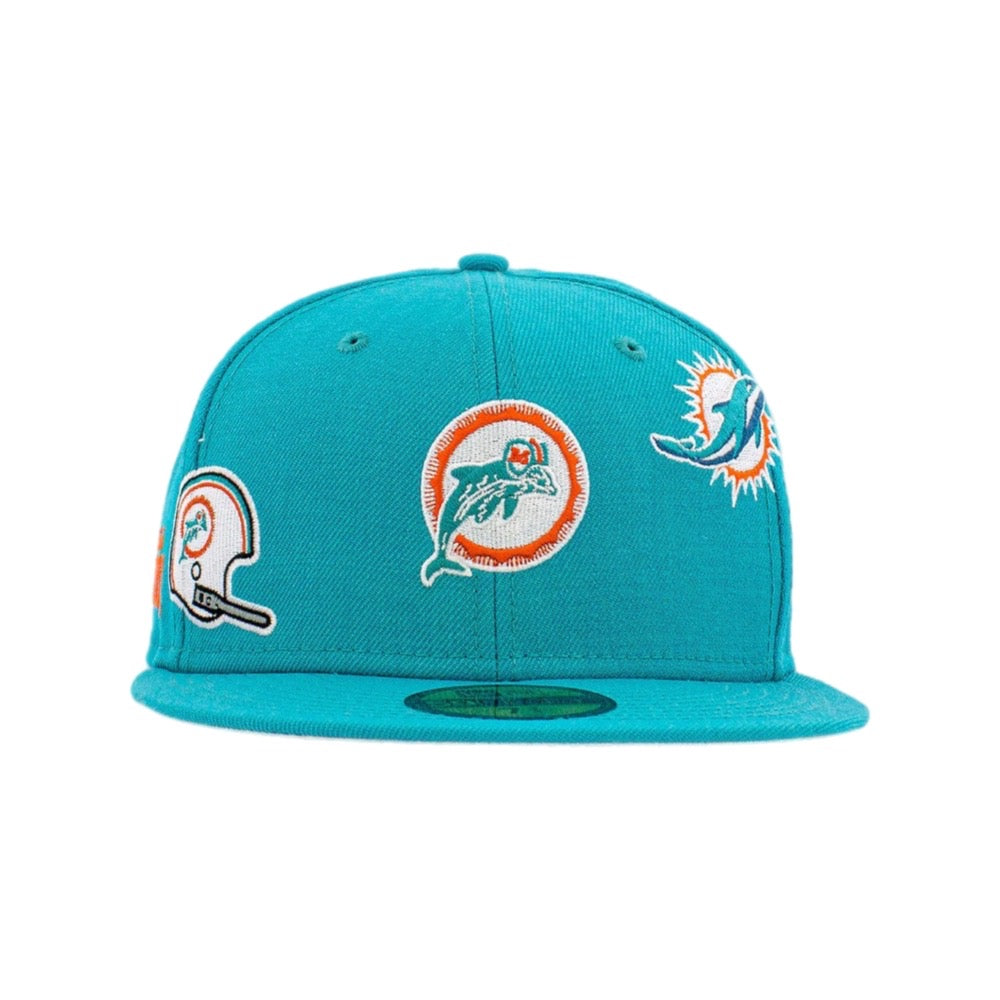 NEW ERA X JUST DON 59FIFTY NFL MIAMI DOLPHINS BLUE CLOSED CAP 