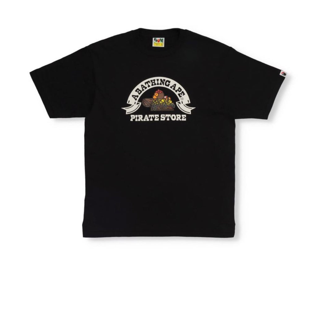 BAPE PIRATE MILO TREASURE CAMISETA NEGRA FRENTE