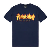 THRASHER FLAME LOGO NAVY BLUE T-SHIRT 
