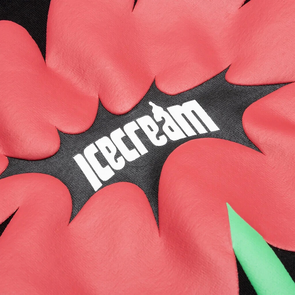 ICECREAM FLOWER BLACK T-SHIRT 