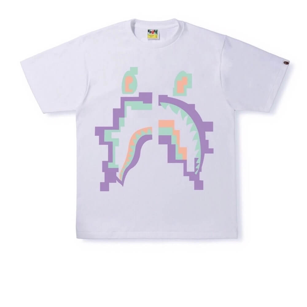 BAPE DIGITAL SHARK CAMISETA BLANCA