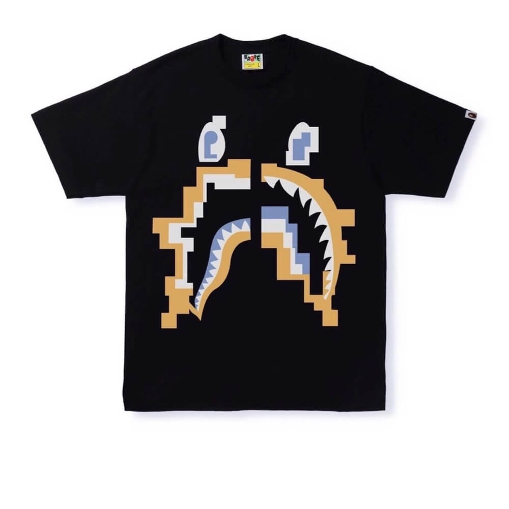 BAPE DIGITAL SHARK CAMISETA NEGRA