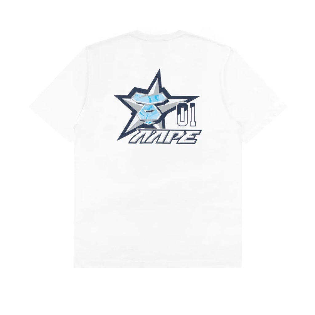 AAPE BLUE STARS WHITE T-SHIRT 