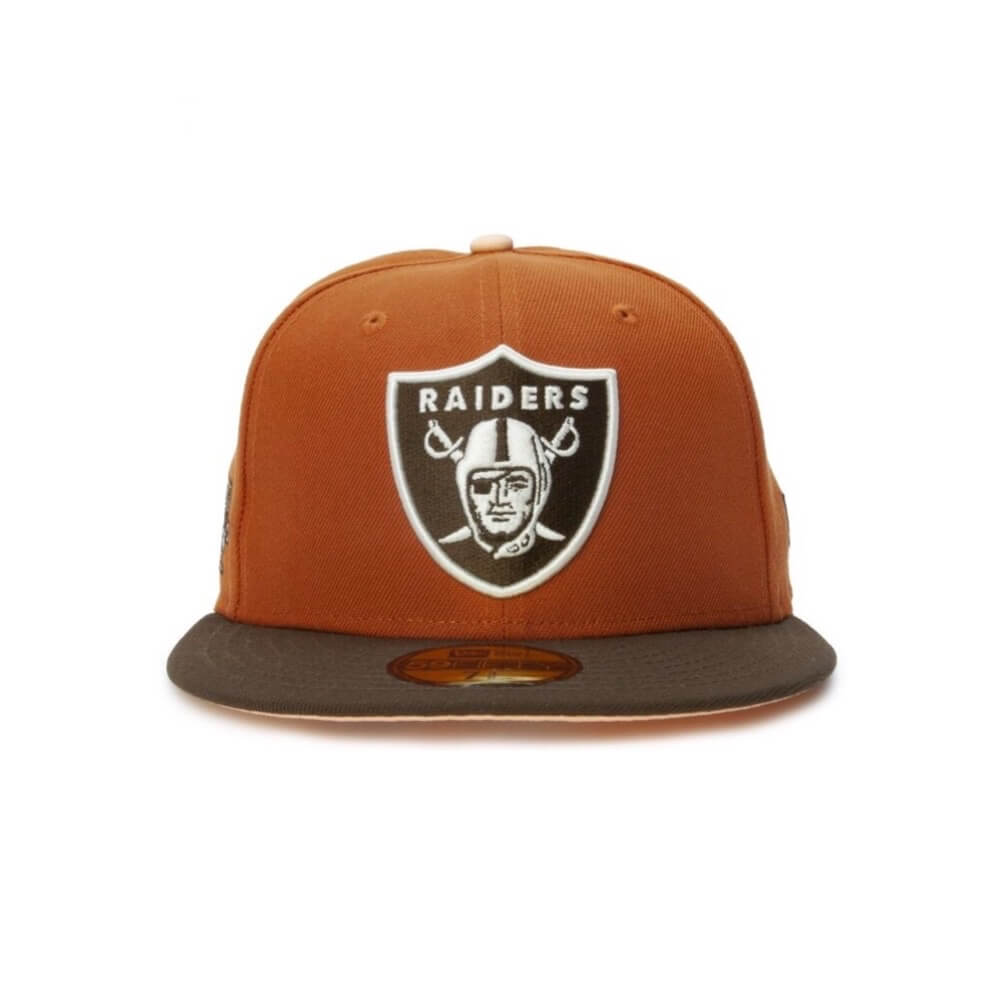 NEW ERA 59FIFTY NFL LAS VEGAS RAIDERS CLOSED CAP BROWN VISOR PINK 
