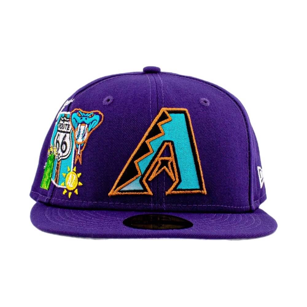 NEW ERA 59FIFTY MLB ARIZONA CLUSTER PURPLE CLOSED CAP 